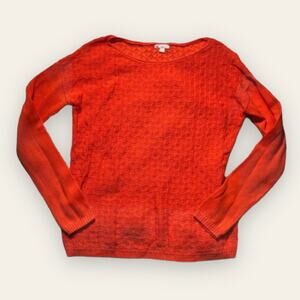 Gap orange halloween boatneck long sleeve cotton knit pullover sweater size xs